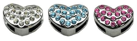 3-8" Slider Puffy Heart Charm Pink -