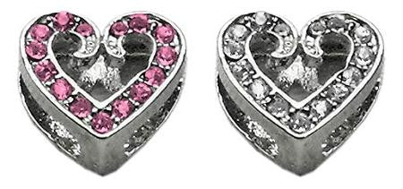 3-8" Slider Scripty Heart Charm Pink 3-8"