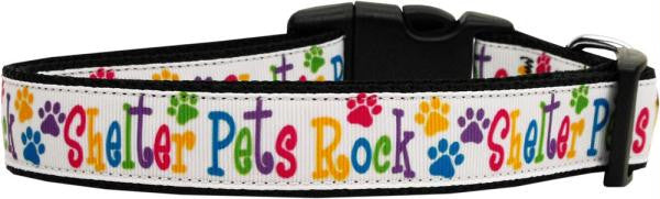 Shelter Pets Rock Nylon Dog Collars Large