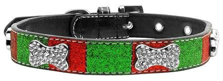 Christmas Crystal Bone Collar Extra Small