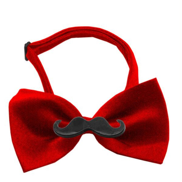 Black Moustache Red Bow Tie