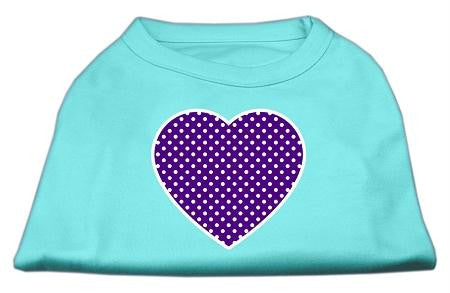 Purple Swiss Dot Heart Screen Print Shirt Aqua XXXL (20)