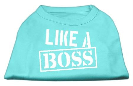 Like a Boss Screen Print Shirt Aqua Med (12)