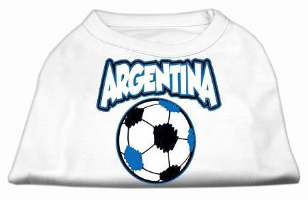 Argentina Soccer Screen Print Shirt White 6x (26)