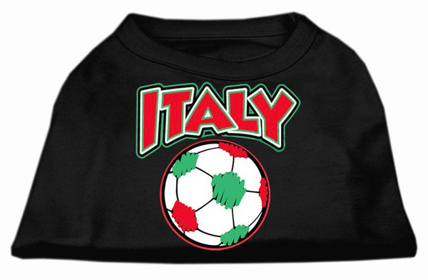 Italy Soccer Screen Print Shirt Black 6x (26)