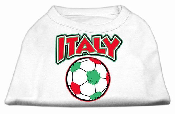 Italy Soccer Screen Print Shirt White 6x (26)