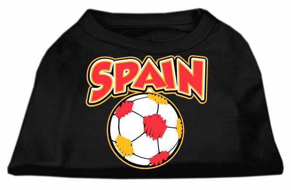 Spain Soccer Screen Print Shirt Black XXL (18)