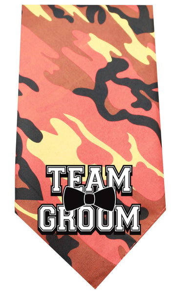 Team Groom Screen Print Bandana Orange Camo