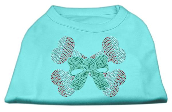Candy Cane Crossbones Rhinestone Shirt Aqua XS (8)