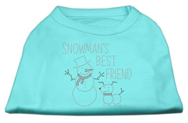 Snowman's Best Friend Rhinestone Shirt Aqua XXXL(20)