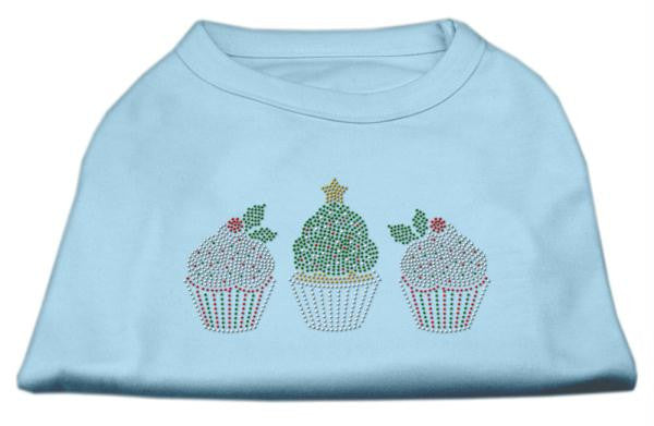 Christmas Cupcakes Rhinestone Shirt Baby Blue XS (8)