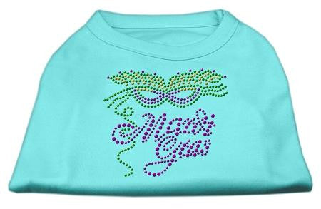 Mardi Gras Rhinestud Shirt Aqua S (10)