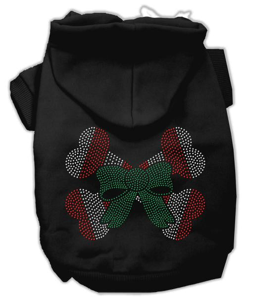 Candy Cane Crossbones Rhinestone Hoodie Black S (10)