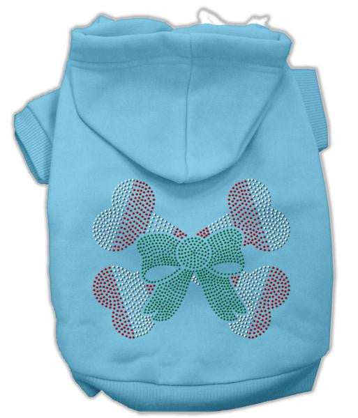 Candy Cane Crossbones Rhinestone Hoodie Baby Blue XL (16)