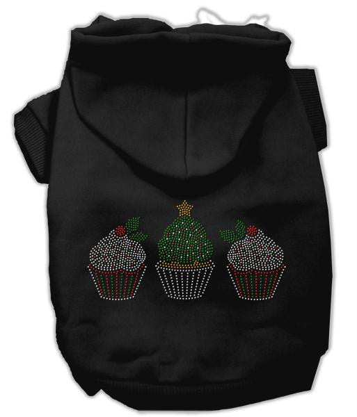 Christmas Cupcakes Rhinestone Hoodie Black XS (8)