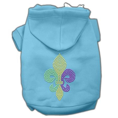Mardi Gras Fleur De Lis Rhinestone Hoodies Baby Blue S (10)