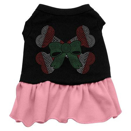 Candy Cane Crossbones Rhinestone Dress Black with Pink Med (12)