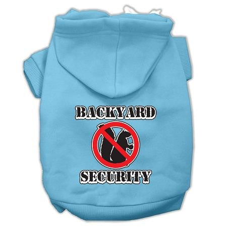 Backyard Security Screen Print Pet Hoodies Baby Blue Size XS (8)