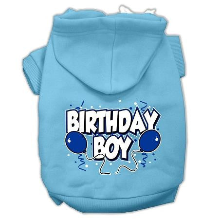 Birthday Boy Screen Print Pet Hoodies Baby Blue Size XS (8)
