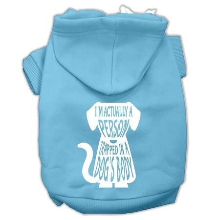 Trapped Screen Print Pet Hoodies Baby Blue Size XS (8)