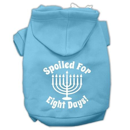 Spoiled for 8 Days Screenprint Dog Pet Hoodies Baby Blue Size XS (8)