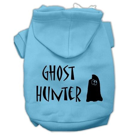 Ghost Hunter Screen Print Pet Hoodies Baby Blue with Black Lettering XS (8)