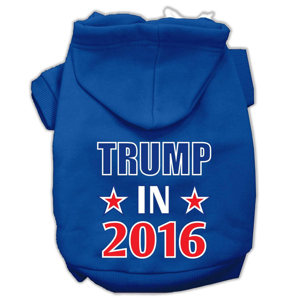 Trump in 2016 Election Screenprint Pet Hoodies Blue Size S (10)