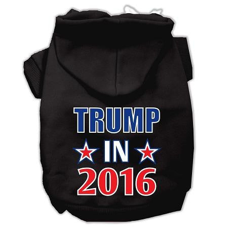 Trump in 2016 Election Screenprint Pet Hoodies Black Size XXXL(20)