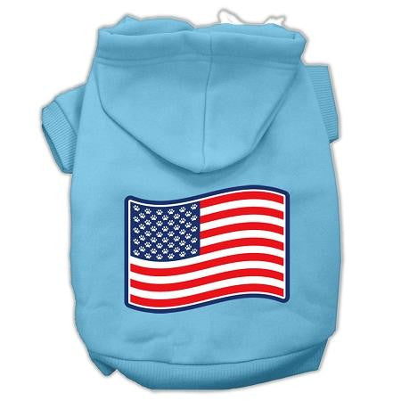 Paws and Stripes Screen Print Pet Hoodies Baby Blue S (10)