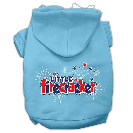 Little Firecracker Screen Print Pet Hoodies Baby Blue XS (8)