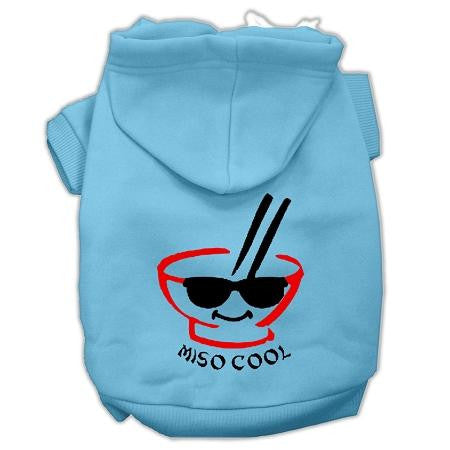 Miso Cool Screen Print Pet Hoodies Baby Blue Size XS (8)