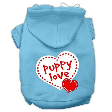 Puppy Love Screen Print Pet Hoodies Baby Blue Size XS (8)