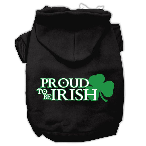 Proud to be Irish Screen Print Pet Hoodies Black Size Lg (14)