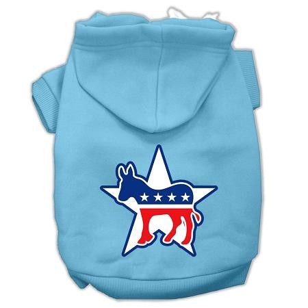 Democrat Screen Print Pet Hoodies Baby Blue Size XS (8)
