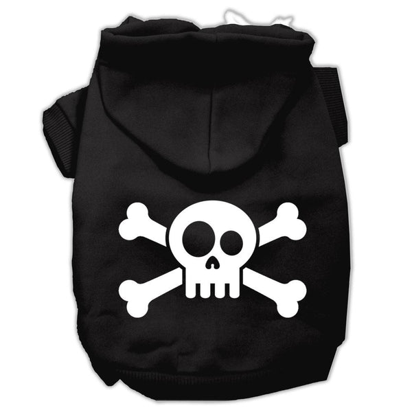 Skull Crossbone Screen Print Pet Hoodies Black Size Lg (14)