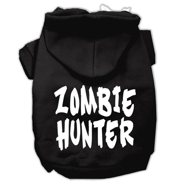 Zombie Hunter Screen Print Pet Hoodies Black Size S (10)