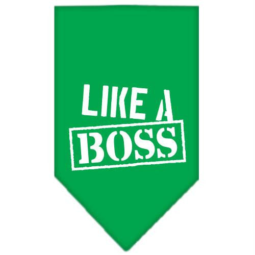 Like a Boss Screen Print Bandana Emerald Green Small