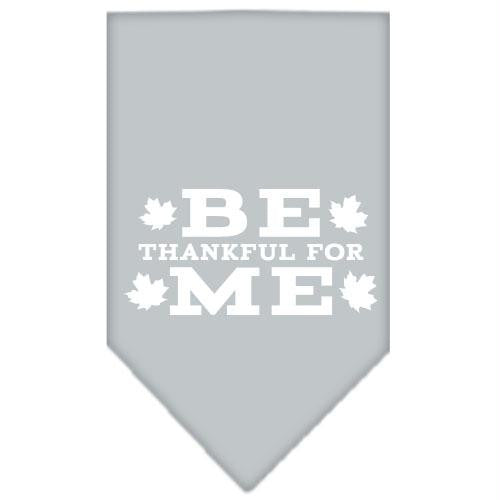 Be Thankful for Me Screen Print Bandana Grey Small