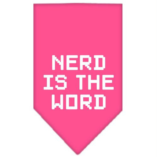 Nerd is the Word Screen Print Bandana Bright Pink Small