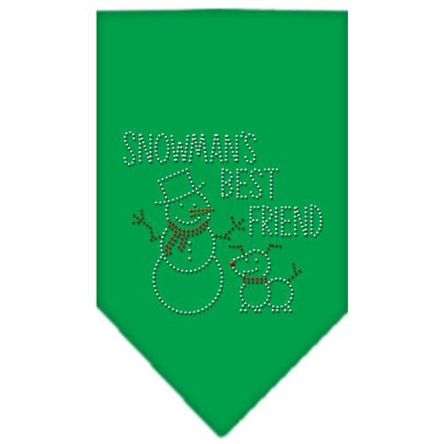 Snowman's Best Friend Rhinestone Bandana Emerald Green Large