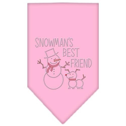 Snowman's Best Friend Rhinestone Bandana Light Pink Large
