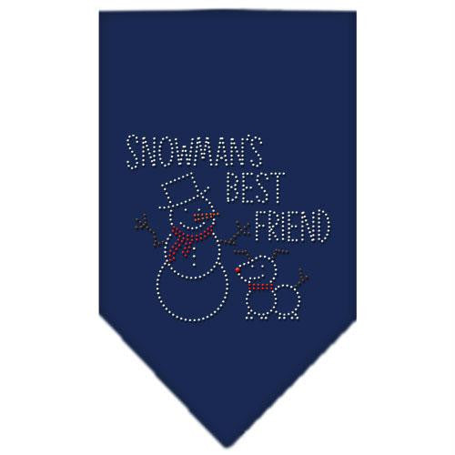 Snowman's Best Friend Rhinestone Bandana Navy Blue Small