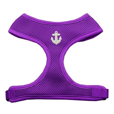 White Anchors Chipper Purple Harness Medium