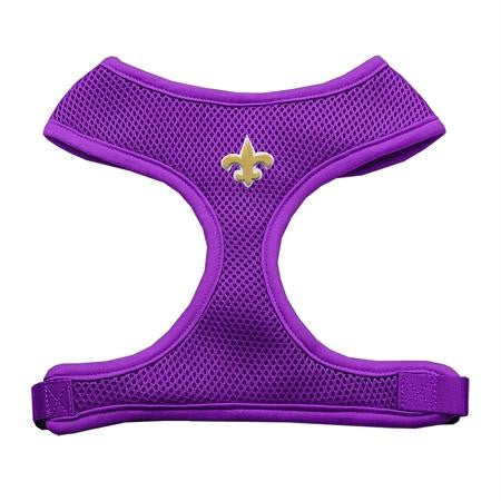 Gold Fleur de Lis Chipper Purple Harness Large