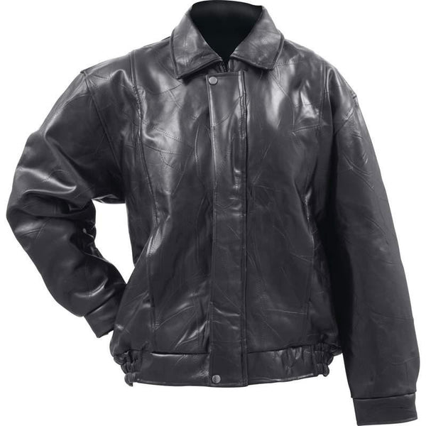 Giovanni Navarre Italian Stone Design Genuine Buffalo Leather Bomber Jacket- M