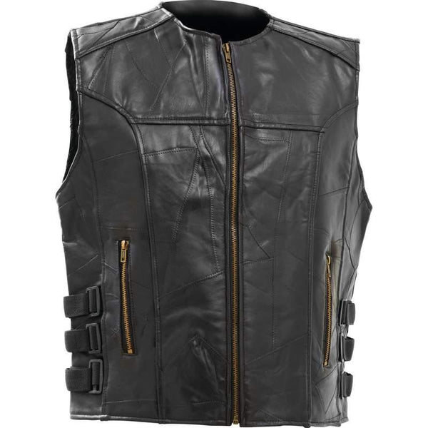 Diamond Plate Italian Stone Design Genuine Buffalo Leather Vest&nbsp;- 2x