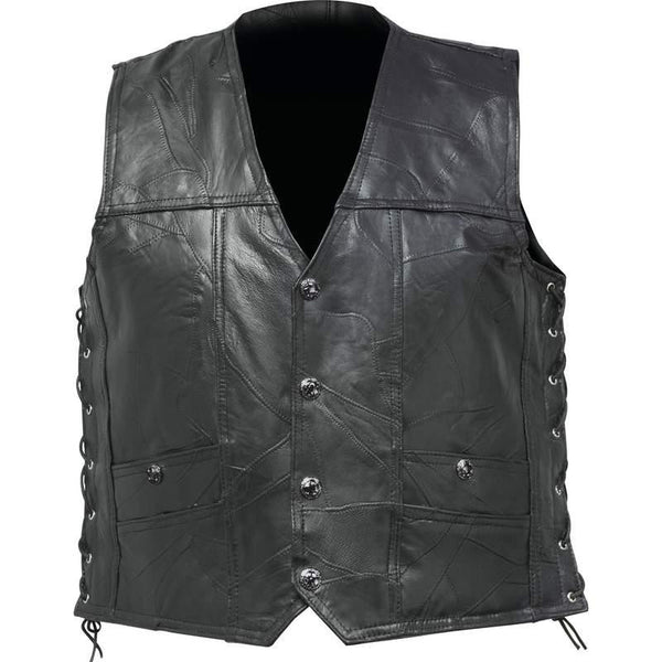 Diamond Plate Rock Design Genuine Buffalo Leather Concealed Carry Vest ...