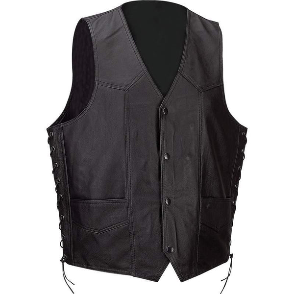 Diamond Plate Solid Genuine Leather Vest- 4x