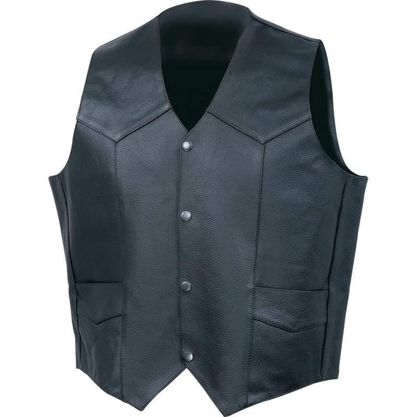 Rocky Mountain Hides Solid Genuine Buffalo Leather Vest- Xl