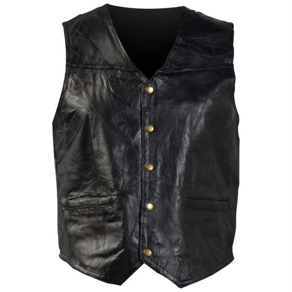 Giovanni Navarre Italian Stone Design Genuine Leather Vest- S